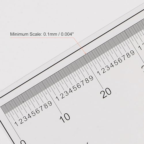 HARFINGTON 2pcs Film Flexible Ruler 100cm 0.1mm Scale with R Angle & Width Lines PET Plastic Folding Straight Ruler Calibration Soft Ruler Measuring Tool for Factory, Transparent - size: 100cm