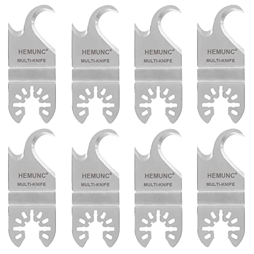 8PCS Oscillating Multitool Saw Blades, Oscillating Multi Tool Hook Knife Blade for Cutting Roofing Shingles, PVC Carpet, and Cardboard, Fit Dewalt Milwukee Rockwell Bosch Dremel Ryobi Ridgid - size: 8PCS