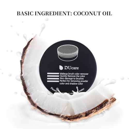 DUcare Makeup Brush Cleaner Makeup Brushes Solid Soap Cleanser with Color Removal Sponge Brush Cleaning Mat, Silicone Makeup Cleaning Cosmetic Cleaner Blenders Shampoo Removes Shadow Color - color: A-Cleaner-Color Removal