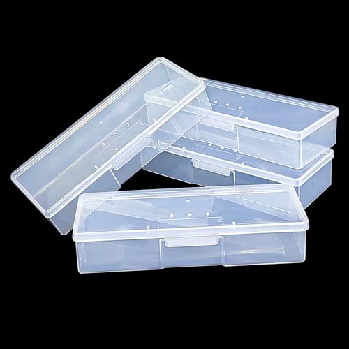 4PCS Nail Storage Manicure Tool Box, Nail Implement Box (Clear-4pcs, Large) - color: Clear-4pcs, size: Large