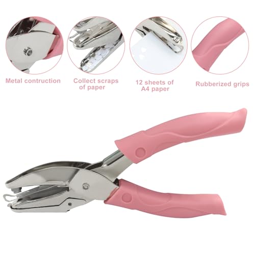 Handheld Hole Paper Punch, Heart, 1/4 Inch - size: Heart
