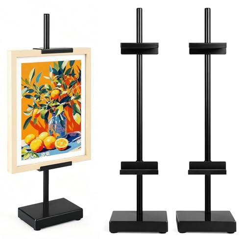 Adjustable Tabletop Easel Stand, Black 17" H Easels for Display - color: Black 2Pack