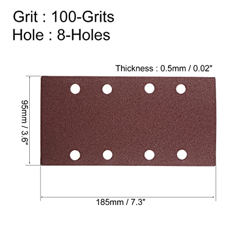 uxcell 100 Grit 1/3 Sanding Sheet Sander Sandpaper Hook and Loop Pads 8 Hole 15pcs - style: 100 Grit