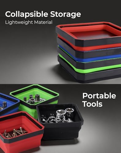 ALOANES Collapsible Magnetic Parts Tray Magnetic Screw Holder - color: Blue, size: 1PC