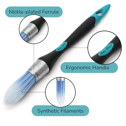 Bates- 0.75in Small Trim Paint Brush, Blue-Black - color: Blue-black, size: 0.75 inch, 1 Pack