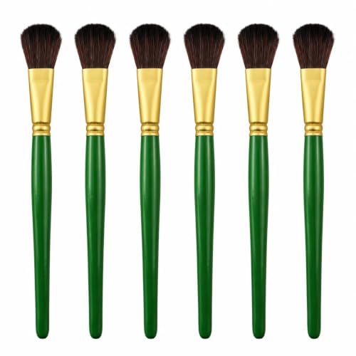 GACDR Oval Mop Brush Set, 6PCS Acrylic & Watercolor Blending Brushes - size: 6pcs-Green