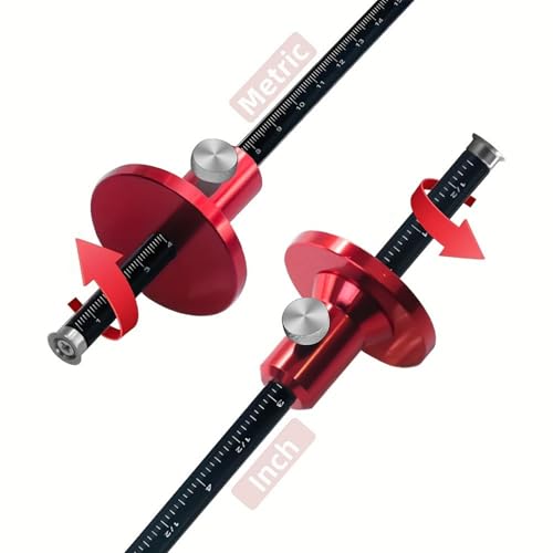 Wheel Marking Gauge - Woodworking Marking Scriber Kit Wood Marking Tools with Graduated Inch & MM Scale - Solid Metal Bar Wood Scribe Tool for Carpenter