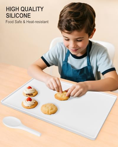 Silicone Art Mat for Crafts, 12" x 19" Waterproof Non-Slip Painting Mat - color: White, size: 12" x 19"