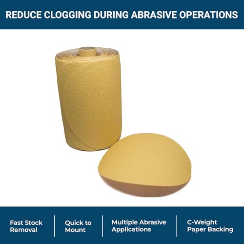 Benchmark Abrasives 6" PSA Gold Sanding Discs, 150 Grit, 100-Count - size: 6 inch, style: 150 Grit
