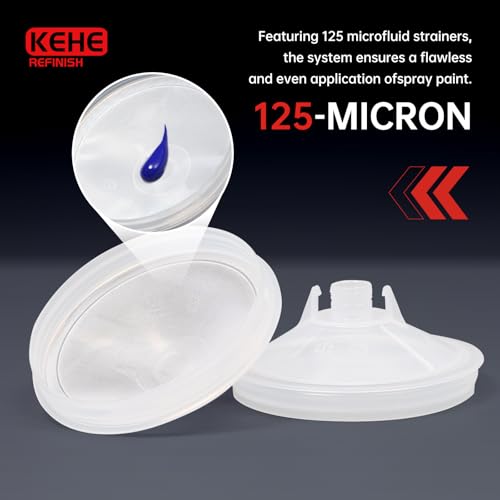 Disposable Paint Cups for Spray Gun,Mixing Cups 6 Ounce (175ml) Kit with 25 Liners and Lids with Strainer System for HVLP&LVLP,1 Hard Cup with Retainer Ring,10 Plugs,3 Caps,1 Wash Bottle - size: 6 oz (Mini)-25Pack