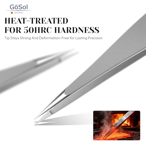 Tweezers - Professional Pointed Tweezers for Women and Men