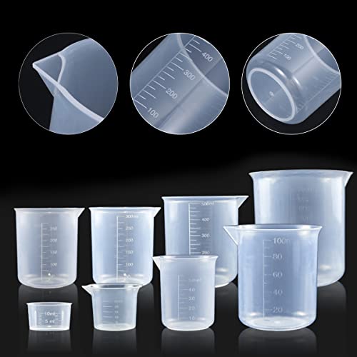 10 PCS 150ml Resin Mixing Cups, Liquid Measuring Cups, Plastic Beaker, Graduation Epoxy Resin Cups for Resin Epoxy Paint Food, Lab Use - size: 150ml 10pcs