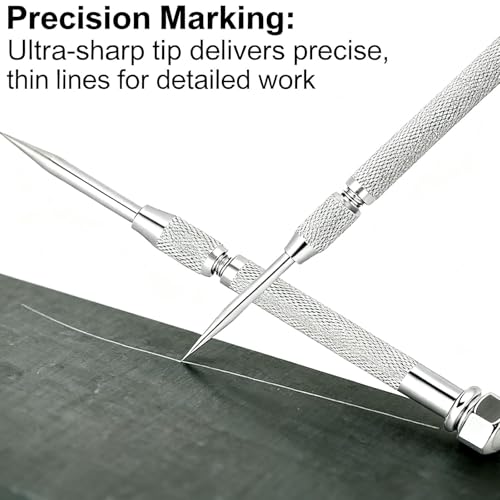 Carbide Steel Scriber Tool – Metal Engraving Pen with Carbide Tip, 2-7/8" Point, 3/8" Handle, Ideal for Marking on Metal, Glass & Welding Projects (DIY Precision Work)