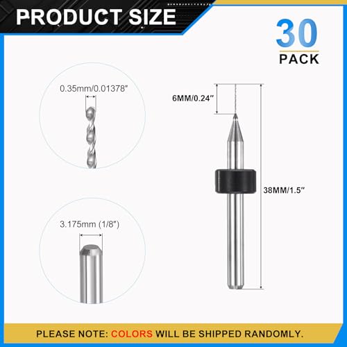 PATIKIL 30 Pack 0.35mm Micro Drill Bits Carbide Tungsten Steel - size: 0.35mm