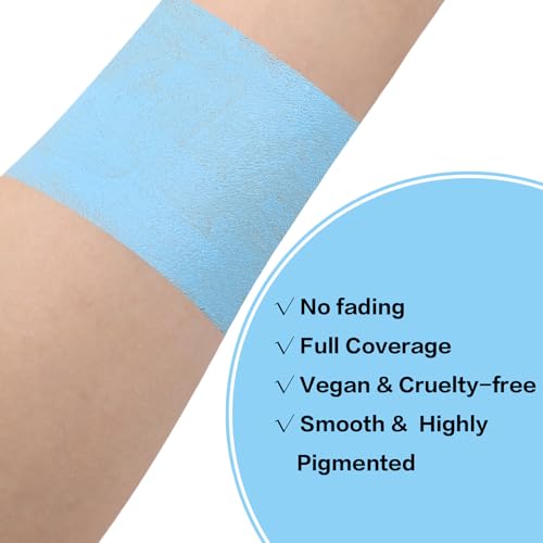 BADCOLOR Light Blue Face Body Paint, Pale Blue Eye Black Stick for Football/Baseball/Softball, Hypoallergenic Grease Sticks for Corpse Bride Halloween SFX Avatar Sally Makeup - color: 1PCS Light Blue