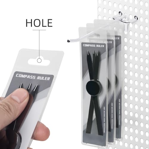 Brow Measuring Tool for Mapping, Stainless Steel Compass Eyebrow Ruler for Microblading Eyeliner Semi Permanent Makeup (Black) - color: Black