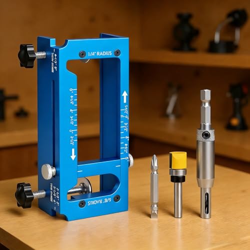 Aluminum Alloy Door Hinge Jig for Door and Jamb/Frame (Blue) - color: Blue