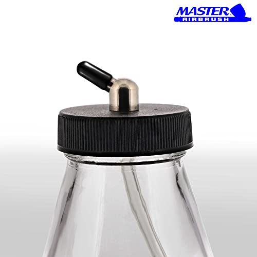 Master Airbrush Siphon Bottle Jar Adapter Cap Covers (Pack of 36) - Black