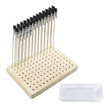 Antrader Alligator Clip Stick Set Modeling Tools with Rubber Tips,30Pcs - color: Wood With Stand Base