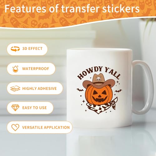 Halloween UV DTF Cup Wraps, Transfer Stickers for Glass Tumblers - color: Halloween725