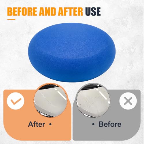 10PCS Car Foam Applicator Pads, 3.78" Round Auto Hand Polishing Pads, Compound Vehicle Detailing Sponges for Waxing, Paint, Ceramic, Glass (Blue) - color: Blue