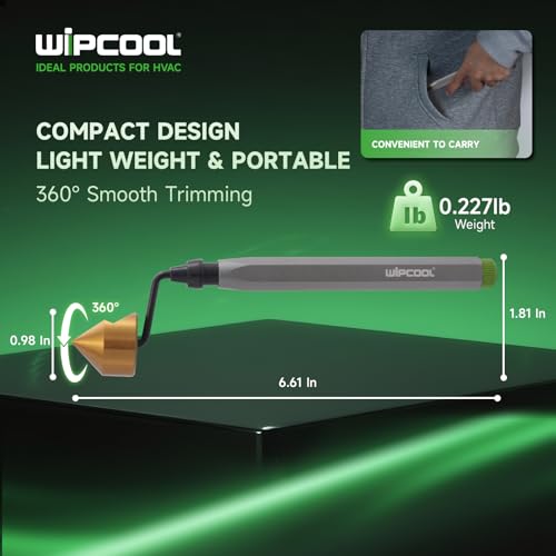 WIPCOOL Deburring Tool and Countersink Reamer, 25mm Titanium-Coated Countersink Blade with 10 Spare Blades, Pipe Burr Removal Tool for Copper, PVC and Plastic Tubing, HVAC and Plumbing - size: Deburring Tool with Countersink Blade
