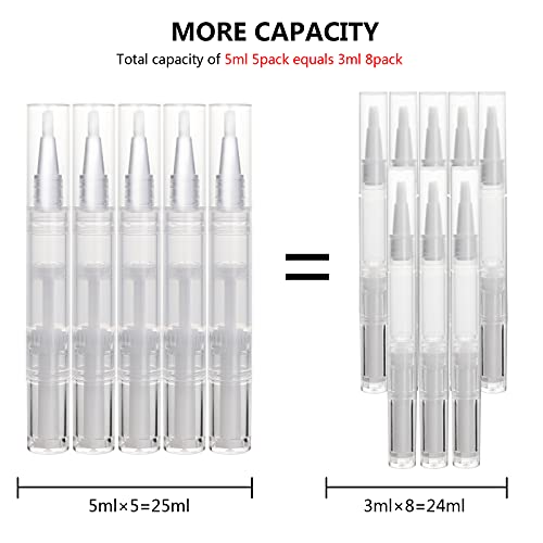 UPZIGS Empty Cuticle Oil Pen, 5ml-5 Pack - size: 5 Count (Pack of 1)