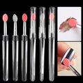 Fcozpjk 6Pcs Chrome Nail Powder Applicator Brushes Reusable Silicone Head