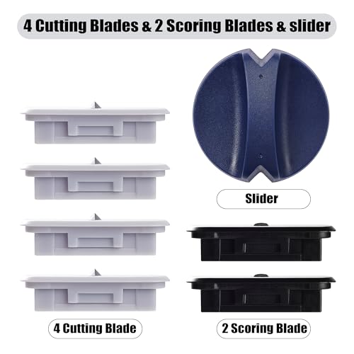 6-Pack Trimmer Replacement Blades for Fiskars Paper Trimmer, Replacement Blade for All Series of Fiskars/Portable&Precision Trimmer,Arts and Crafts,4 Cutting&2 Scoring Blades,a Slider,Blue - style: Blue (6 Blades)