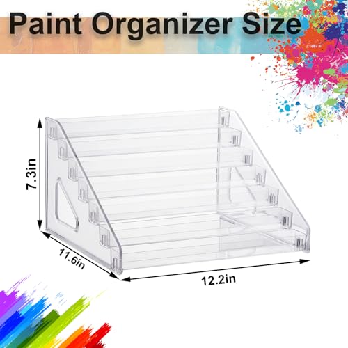 2 Pack 7-Layer Clear Acrylic Paint Holder Storage & Brush Holder Organizer