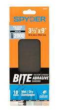 Spyder 10-Sheets Silicon Carbide 2000 Grit Sandpaper, 9 x 3-2/3 Inch, Wet Dry Abrasive for Metal, Plastic, Automotive, Stone, and More (500027) - style: 2000 Grit