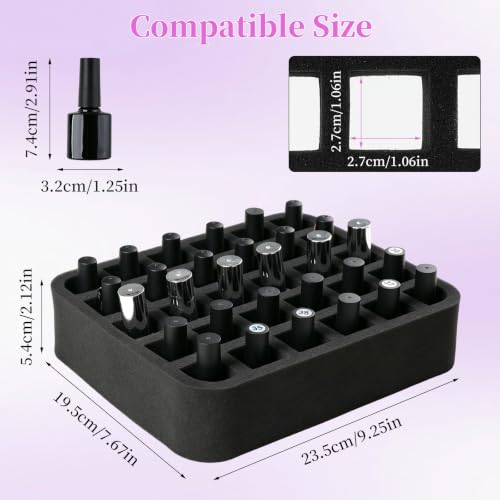 Clear Nail Polish Organizer,Holds 30 Bottles PVC Nail Polish Organizer Case Manicure Tools Nail Polish Storage Portable Nail Tech Travel Bag for Nail Supplies（Purple） - color: Purple