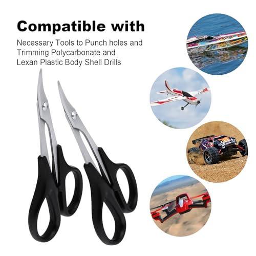 2PCS HobbyPark RC Body Curved Scissors Trimming Scissor for RC Vehicle Truck Buggy Lexan Plastic Bodyshell Helicopter Canopy