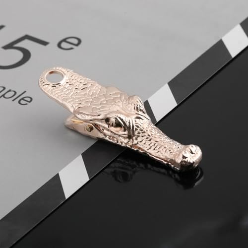Vintage Crocodile Head Journal Clip - 3.4 Inch Heavy Duty Alligator Metal Book Clip Pin, Solid Decorative Bookmark Paper Organizer Notebook Holder Planner for Home Office Desk - color: Pink Clip