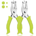 Single Hole Punch, 2 Pcs Hand Hole Puncher with-Green - color: Green