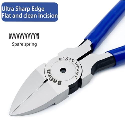 Wire Cutters, 5 Inch Precision Diagonal Cutters, Spring Loaded Side Cutting Pliers for Crafts, Jewelry Making - color: Blue, size: 5 inch