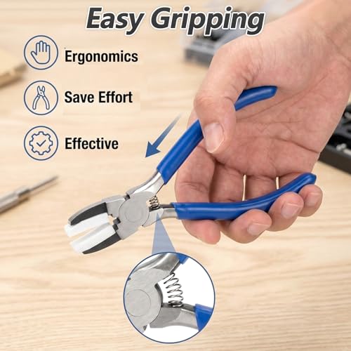 Nylon Jaw Pliers for Jewelry Making, 5.12 Inch Flat Nose Jaw Pliers, Soft Jewelry Making Tools for Beading Wrapping Shaping Straightening Wire Crafts(Blue) - color: Blue