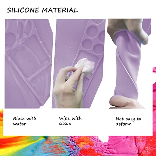 SHNOKER Silicone Craft Mat 21.7"x17.7" Super Large Silicone Painting Mat with 1 Magnetic Cup and Color Palette for Kids and Artist (Purple) - color: Purple