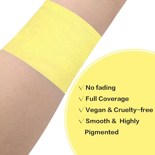 BADCOLOR Yellow Face Body Paint Stick, Full-Coverage Eye Black Sticks for Adults, Hypoallergenic Face Painting Kit for Halloween SFX Lion Tiger Stage Cosplay Costume Party - color: 1PCS Yellow