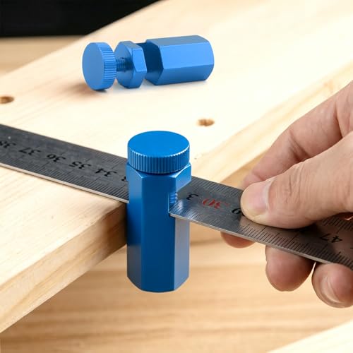 2PCS Tall Stair Gauges for Circular Saw with Holder and Hook, Precision Framing Square Jig for Speed Square & Circular Saw Guide, Framing Square Stops for Carpentry Squares (Blue) - color: Blue