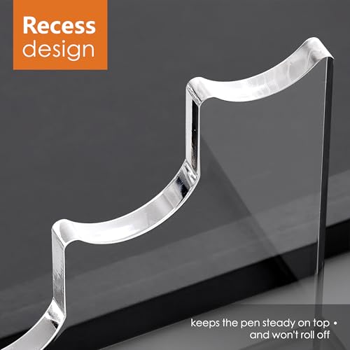 SANRUI 3 Tier Acrylic Pen Holder Display Stand, Clear Desk Pencil Rack - style: 3 Tier