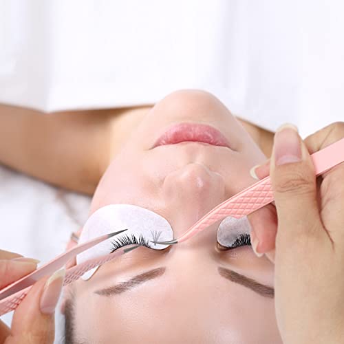 Eyelash Extension Tweezers FADLASH Volume Lash Tweezers Precision Curved Tip Lash Extension Tweezers Isolation & Volume Techniques Professional Application Tools - size: Fiber Tip J Curved Pointed Tweezers