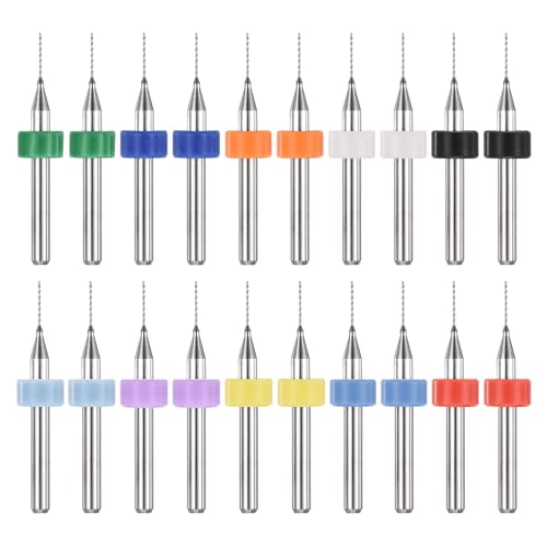 PATIKIL 20 Pack 0.5mm Micro Drill Bits Carbide Tungsten Steel - size: 0.5mm