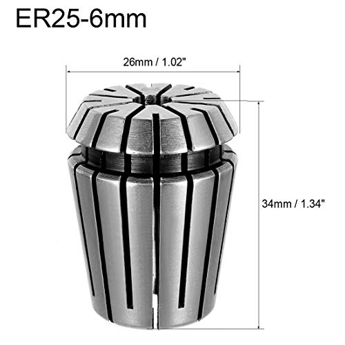 uxcell ER25 6mm Spring Collet Chuck for CNC Engraving Machine Lathe - size: 6mm