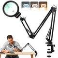 12X 30X Magnifying Glass with Light,Stand & Clamp, Ultra Long Arm Magnifier