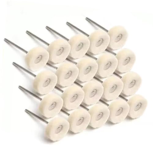 20 Pcs 3/32'' Shank Wool Felt Buffing Wheels - style: 20 Pcs Wool Felt Buffing Wheels