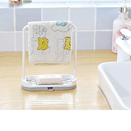 Kitchen Sink Sponge Holder with Dish Cloth Drying Rack, Rag Soap Rack Removable Sponge Brush Soap Dish Rack Sink Storage Organizer for Kitchen Countertop (Grey)