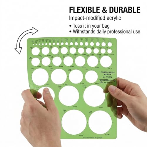 ALVIN TD1204 Circle Master Template, 45 Circles from 1/16 to 2-1/4 Inches, Drafting Stencil for Architects, Engineers, Artists and Students - style: TD1204: 45 Circles, 1/16 to 2-1/4 in