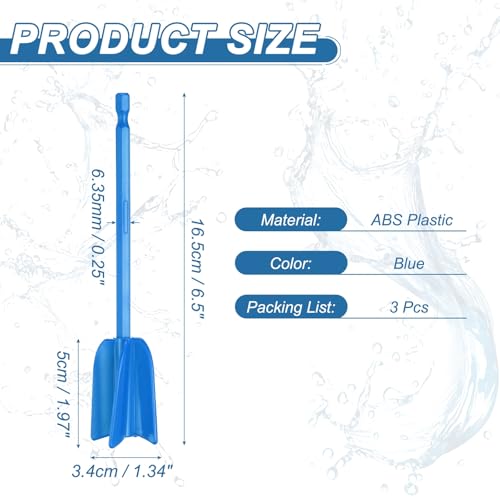 PATIKIL 3Pcs Silicone Resin Mixer Paddles, 6.5" Paint Stirrers, Blue - color: Blue, size: 6.5"