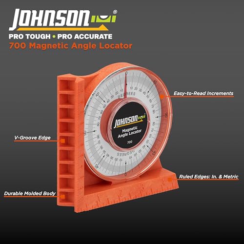 Johnson Level & Tool 700 Magnetic Angle Locator, Orange, 1 Locator